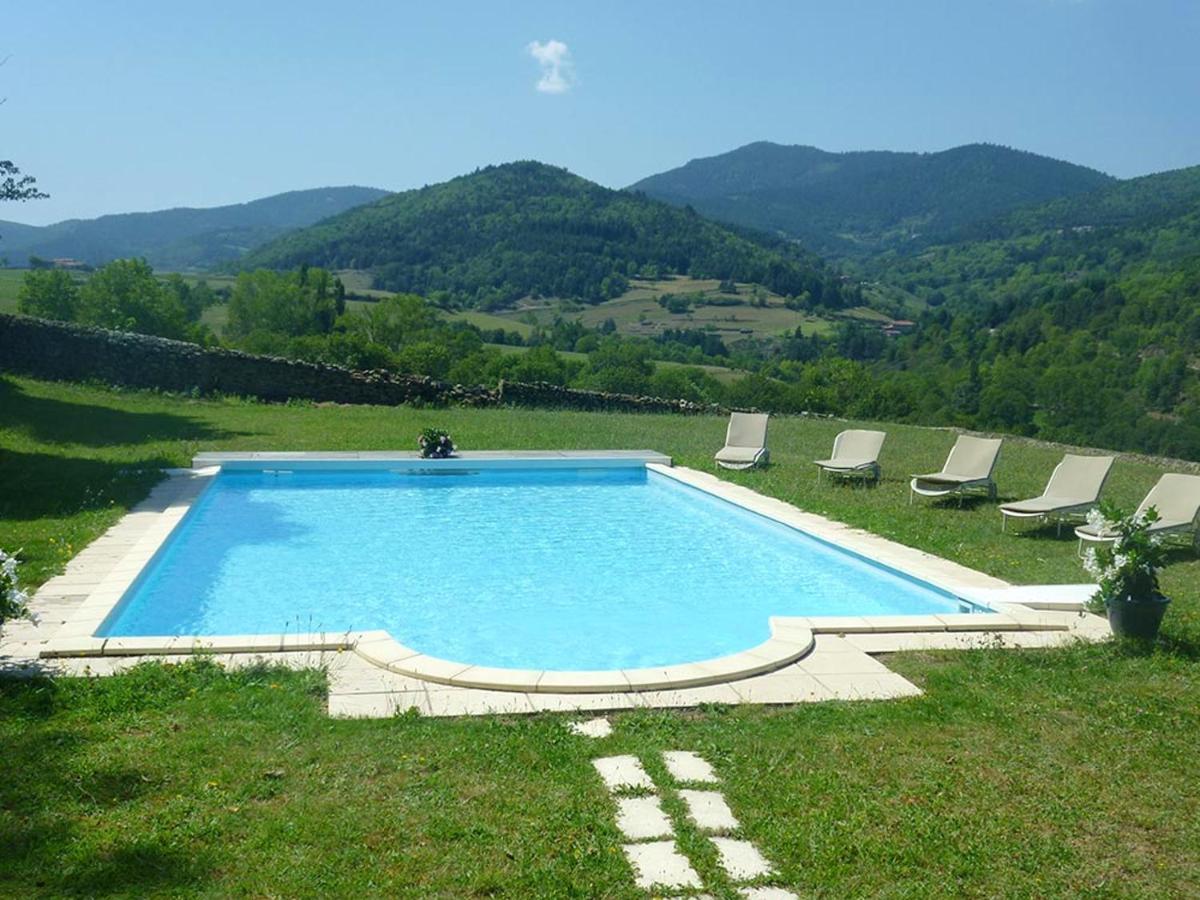Manoir Majestueux A Satillieu Avec Piscine Privee Exterior photo